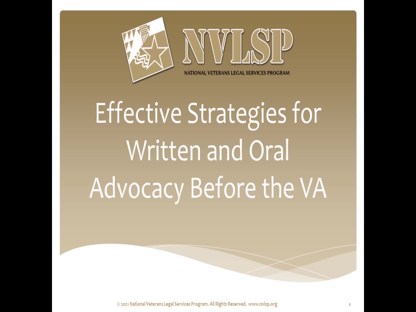 Effective Strategies for Written and Oral Advocacy Before the VA (Attorney)