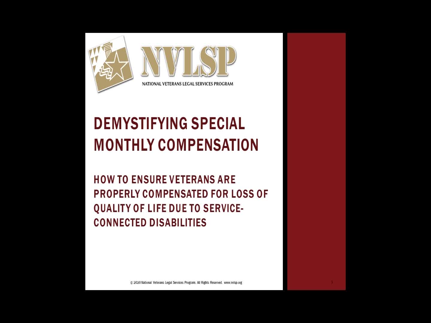 Demystifying Special Monthly Compensation: How to Ensure Veterans are Properly Compensated for  Loss of Quality of Life Due to Service-Connected Disabilities (VSO)
