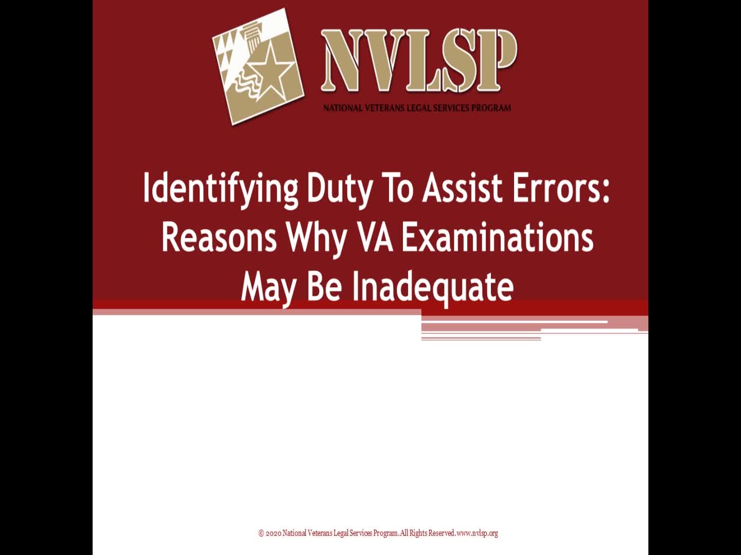 Identifying Duty to Assist Errors: Reasons Why a VA Medical Examination May Be Inadequate (VSO)
